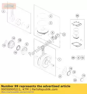 ktm 00050000211 piston kit gr. i 500 exc 12-14 - Bottom side