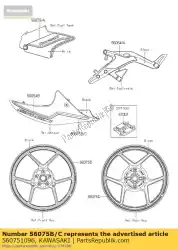 Aquí puede pedir patrón, cubierta, lh er650egf de Kawasaki , con el número de pieza 560751096: