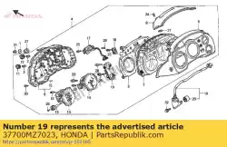 Ici, vous pouvez commander le capteur assy vitesse auprès de Honda , avec le numéro de pièce 37700MZ7023: