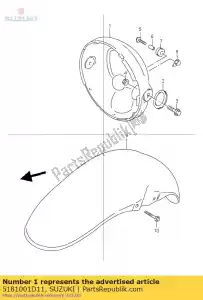 Suzuki 5181001D11 habitação, farol - Lado inferior