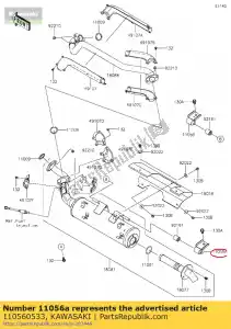 kawasaki 110560533 soporte, silenciador, rr kvf750gcf - Lado inferior