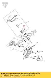 triumph T2703100 luz traseira do sub arnês - Lado inferior