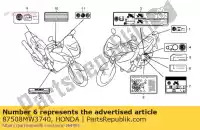 87508MW3740, Honda, etiqueta, ajustador de cadena (fr honda xl varadero v cb hornet f cbr  cb600f xl125v 125 600 , Nuevo