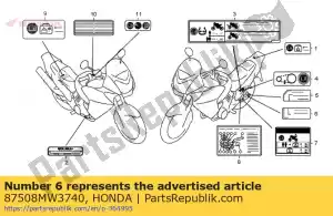 Honda 87508MW3740 label, kettingspanner (fr - Onderkant