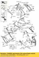 110550318, Kawasaki, suporte, carenagem interna, rh zx100 kawasaki zx 1000 2008 2009 2010, Novo