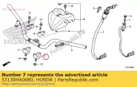 53130HA0680, Honda, holder,handle und honda trx ex  trx300ex fourtrax trx400ex sporttrax sportrax trx450r 37kw te30u australia trx450er trx700xx trx90x trx90 300 400 450 700 90 , New