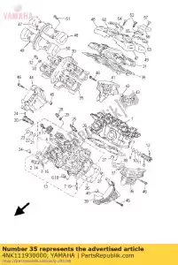 yamaha 4NK111930000 junta, tapa de culata 1 - Lado inferior