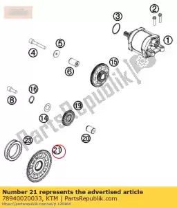 ktm 78940020033 engrenagem de roda livre 66 c cpl. - Lado inferior