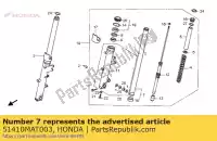 51410MAT003, Honda, pipe comp., fr. forchetta honda cbr 1100 1997 1998, Nuovo