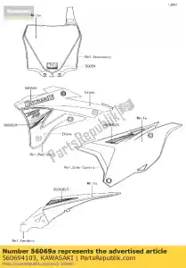 Kawasaki 560694103 patroon, lijkwade, rechts - Onderkant