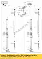 440130245, Kawasaki, tubo-garfo interno, lh zx1000nff kawasaki h2 h2r 1000 2015 2016, Novo