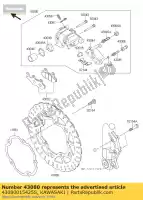 43080015425S, Kawasaki, étrier-sous-ensemble, fr, blac kawasaki ninja  sl z krt edition bx250 a abs b br250 f e 250sl z250sl 250 , Nouveau