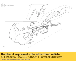 Aprilia AP8590040, Lens rechts richtingaanwijzer, OEM: Aprilia AP8590040