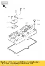 ventielassemblage zx900-e1p van Kawasaki, met onderdeel nummer 120211119, bestel je hier online: