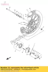 Ici, vous pouvez commander le essieu, roue auprès de Yamaha , avec le numéro de pièce 5B6251810000: