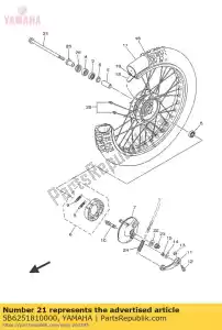 yamaha 5B6251810000 eje, rueda - Lado inferior