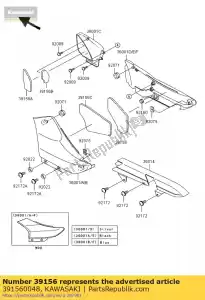 kawasaki 391560048 pad, coperchio laterale, rh bn125-a7 - Il fondo