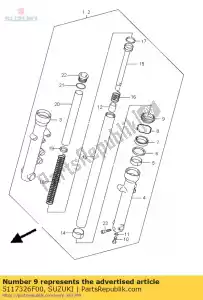 Suzuki 5117326F00 joint, poussière - La partie au fond