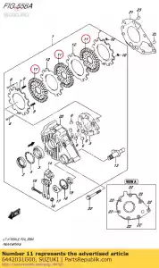 suzuki 6442031G00 placa, fricción - Lado inferior