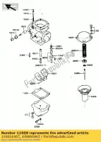 110601607, Kawasaki, joint, chambre à flotteur kz1000-k kawasaki gpz 750 1985 1987, Nouveau