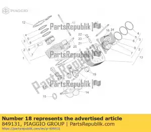 Piaggio Group 849131 parafuso da biela - Lado inferior