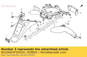 Honda 80106KGF900ZA garde-boue c, rr. * nh1 * - La partie au fond