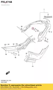 Suzuki 0913906139 boulon, arrière maître - La partie au fond