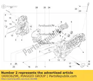 Piaggio Group 1A003629R perno prisionero - Lado inferior