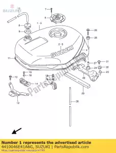 Suzuki 4410046E41A6G tank assy,fuel - Bottom side