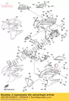 2BC2835J00UJ, Yamaha, Carrosserie, voorkant onder 1 yamaha  fjr 1300 2016 2017 2018 2019 2020 2021, Nieuw