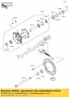 420411421, Kawasaki, roda dentada, 42t kawasaki klx  r e s t d g sf w es f klx250 klx250s 250 , Novo