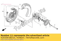 Aqui você pode pedir o subconjunto da roda, re em Honda , com o número da peça 42650KGBD10: