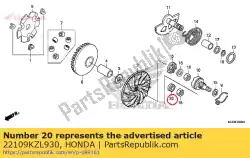 Aqui você pode pedir o lavadora, face de acionamento em Honda , com o número da peça 22109KZL930: