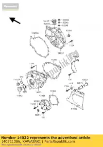 kawasaki 140321386 embreagem de cobertura ex500-b6 - Lado inferior