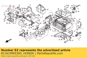 Honda 81361MN5300 rubber, kofferdichting - Onderkant