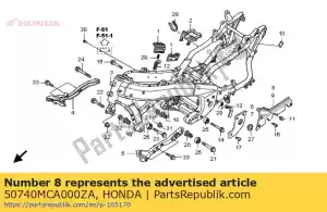 honda 50740MCA000ZA cover, r. pillion step holder *nh454m * (nh454m eclipse silver metallic) - Bottom side