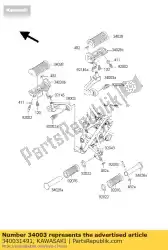 Tutaj możesz zamówić uchwyt stopnia, fr, lewa ej650-a1 od Kawasaki , z numerem części 340031491: