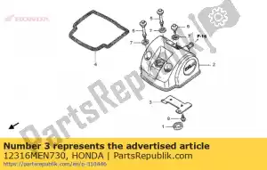 Honda 12316MEN730 plato, respiradero - Lado inferior