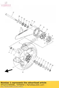 yamaha 5YU25338008L roue coulée, arrière - La partie au fond