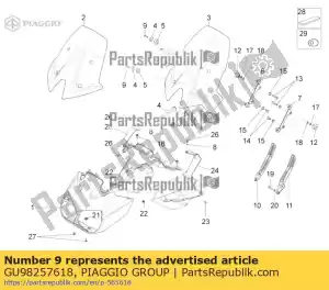 Piaggio Group GU98257618 parafuso m6x18 - Lado inferior