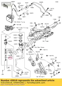 Kawasaki 430100018 freno de varilla - Lado inferior