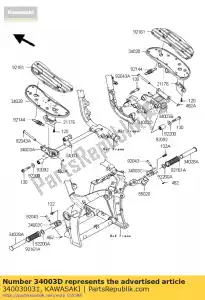 Kawasaki 340030031 support-étape, fr, rh - La partie au fond