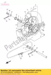 tandwiel aangedreven (52t) van Yamaha, met onderdeel nummer 5TJ254528000, bestel je hier online: