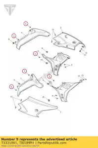 triumph T3331061 bolt, but/hd, m5x0.8x11, shld, slv - Bottom side