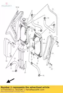 Suzuki 1771035G11 radiador comp, w - Lado inferior