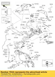 Ici, vous pouvez commander le tube-caoutchouc, 6x9x750 zl400-b1 auprès de Kawasaki , avec le numéro de pièce 702A06750: