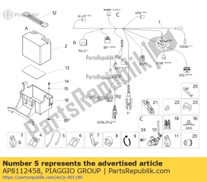 aprilia AP8112458 battery negative leads - Bottom side