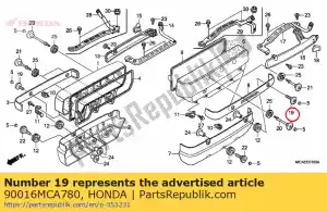 honda 90016MCA780 boulon, douille spéciale, 6x19 - La partie au fond