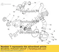 B018030, Piaggio Group, waterpomp deksel aprilia  mana na zd4rc000, zd4rca00, zd4rc001, zd4rcc00 zd4rcb00, zd4rcc01, zd4rce00 850 2007 2008 2009 2010 2011 2016, Nieuw