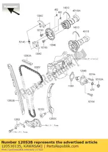 kawasaki 120530135 catena guida, fr kx450e9f - Il fondo